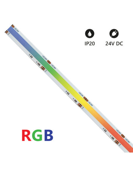 Striscia LED cob RGB 24V 15w/m IP20