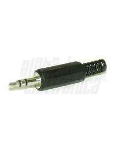 Spina jack 3,5mm stereo nera guidacavo