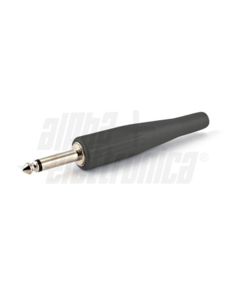 Spina jack 6,3mm mono nera guidacavo PVC
