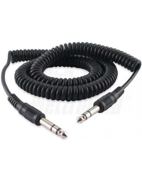 Cavo audio stereo M/M  6,3mm 5m spiralato estensibile