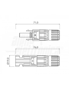 Coppia m+f connettori  mc4 cavo 4/6mm² 1500V 2