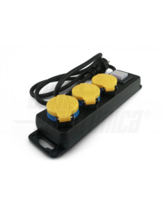 Multipresa IP44 3 shuko spina 16A  nera con interruttore...