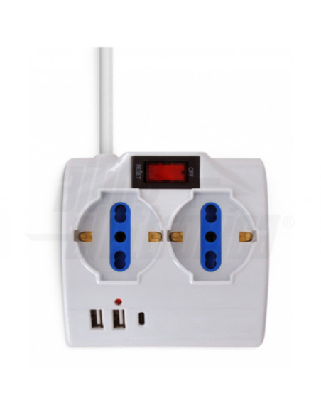 Multipresa tavolo shuko/bipasso/usb con protezione sovraccarico