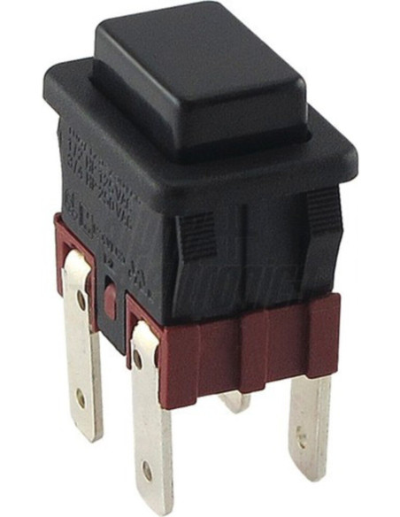 Pulsante bistabile 2poli on-off faston 4,8mm 13x18,8mm