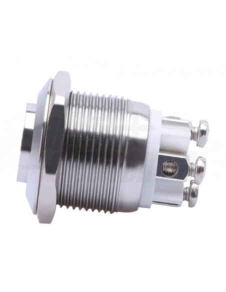 Pulsante antivandalo 1p vite 12V blu (on) / - / off