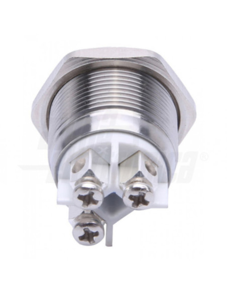 Pulsante antivandalo 1p vite 12V blu (on) / - / off