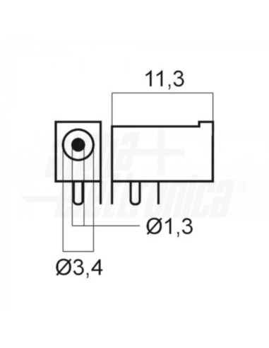 Presa alimentazione dc cs ⌀3,4-1,3mm