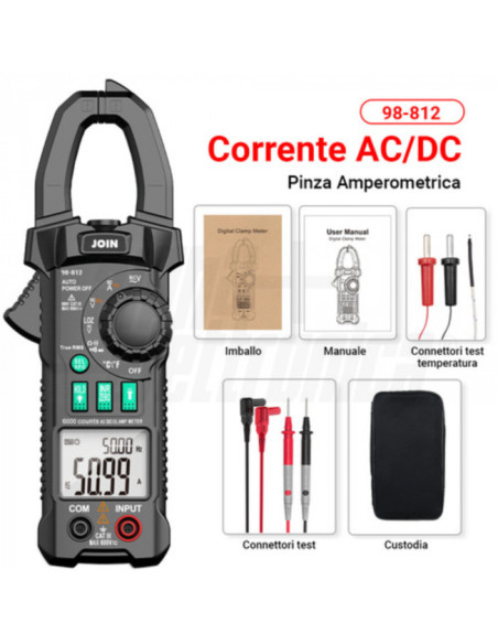 Pinza amperometrica AC/DC 600A 98-812