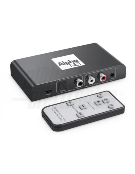 Convertitore audio da digit a analogico reg. volume amplif c/telecomando