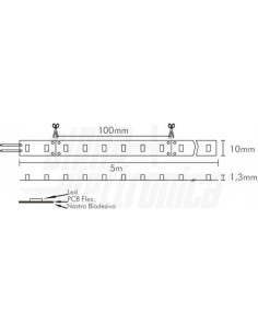 Striscia LED 60l/m 24V 14,4w/m 2835 6000k IP20 120° 2