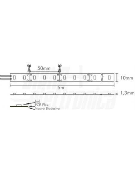 Striscia LED 12V 14,4w/m 6000k 60led/mt 2835 JO35014122PW