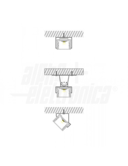 Profilo alluminio con copertura in policarbonato opaca piana 2m