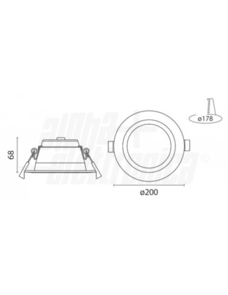 Faretto LED 28,6V 20W 700mA 1720lm IP20 90° triwhite bianco selezionabile