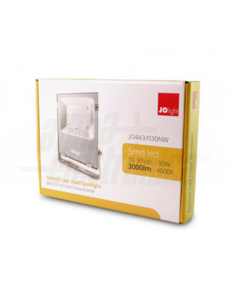 Faro LED 30W 12/24v 4000k IP65 3000lm 40x195x227mm IP65 grigio