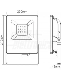Faro LED 50W 12/24v 4000k IP65 5000lm 48x250x310mm  grigio 2
