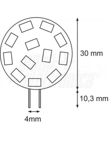 Lampada 10LED G4 10-30VDC 2,2W 175lm 4500K