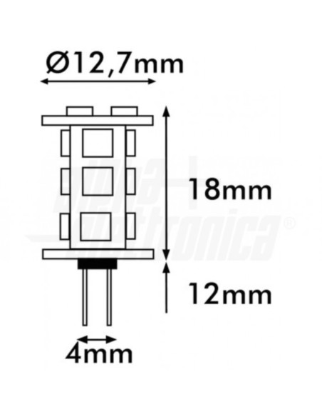 Lampada 15 LED G4 10-30v 1,5W 6000k 100lm bianco freddo