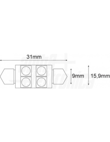 Lampada LED sv8,5 10-30VDC 0,9W 6000k 72lm 120°