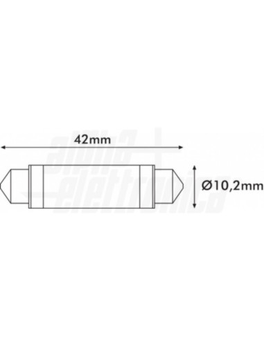 Lampada LED tubo 10-30VDC 42mm 6000 feston