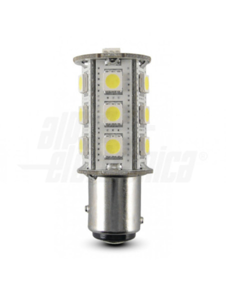 Lampada LED BAY15d 10÷30Vdc 2W 6500k bianco freddo 330 lumen 120°