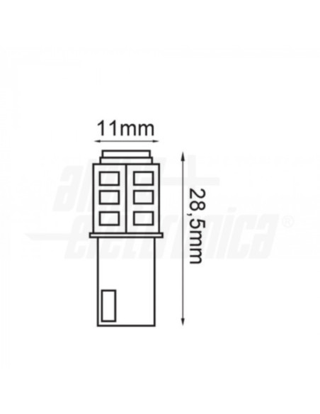 Lampadina LED t10 0,73W 10-30VDC 6000k 70lm 45° w2.1x9.5d