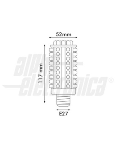 Lampada a bulbo LED 4,5W 12VDC E27 4000k bianco...
