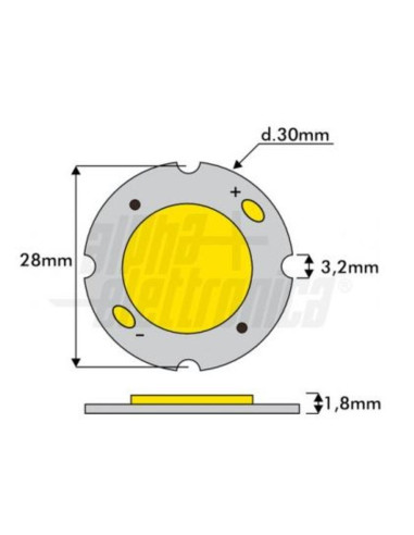 Cob LED 10W 350mA 31V 4500k bianco naturale
