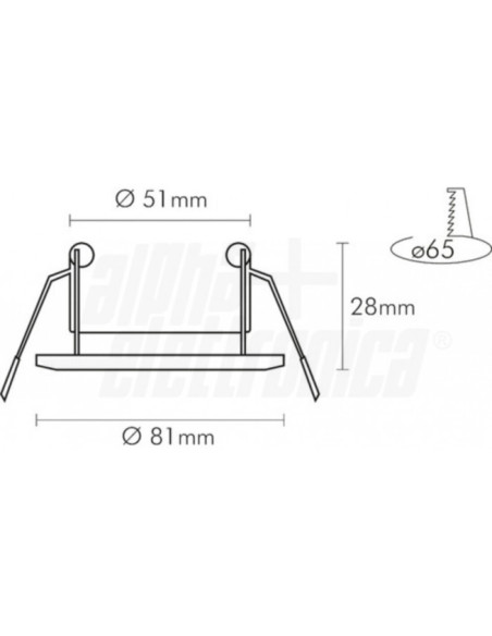 Supporto lampada LED con graffa ⌀81mm rot bi attacco non incluso