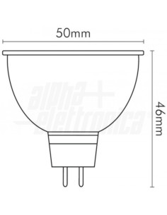 Lampada LED GU5.3 6,5W 12vAC/DC 2700k 450lm 45° 2