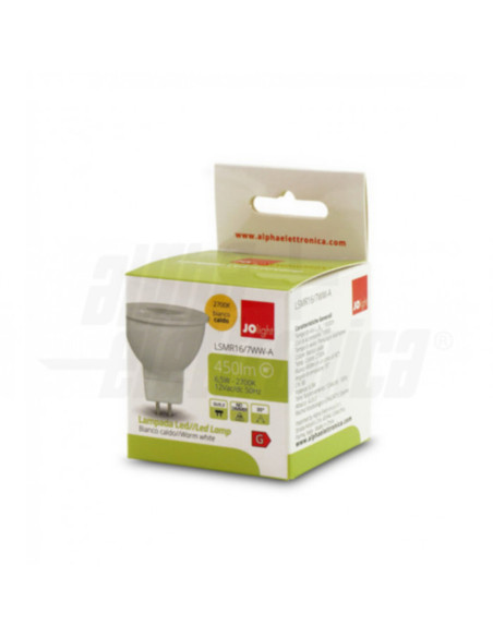 Lampada LED GU5.3 6,5W 12vAC/DC 2700k 450lm 45°