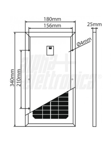 Pannello solare monocrist.  5W 21,2V
