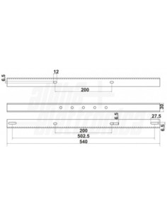 Coppia profili per pannelli 80/95w lunghezza 541mm 2