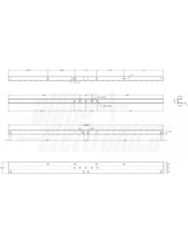 Due profili 1076mm per 2xmm080 e 2xmm095