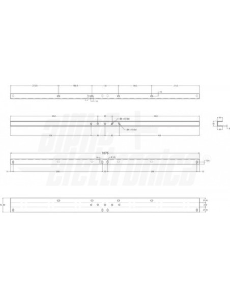 Due profili 1076mm per 2xmm080 e 2xmm095