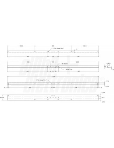 Coppia profili 1328mm x 2xmm140 2xmm150 per...