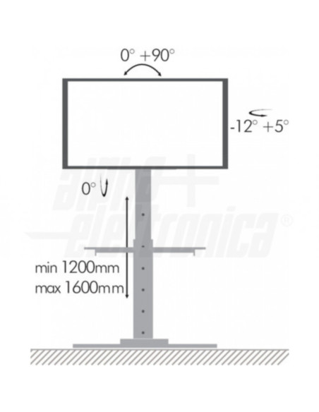 Carrello telescopico porta TV/monitor 37"-70" -con mensola