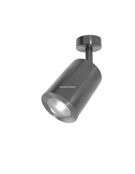 Faretto ciccio nero base c/snodo 220V GU10 6W 2700k 480lm cri80 38°