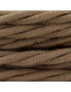 Cavo elettrico in tessuto trecciato 3x0,75 marrone cotone 2