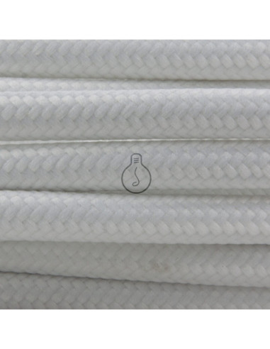 Cavo in tessuto bianco tondo 3x0,75