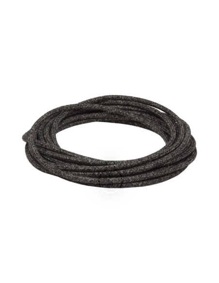Cavo elettrico in tessuto tondo 3x0,75 canvas grigio scuro