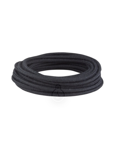 Cavo elettrico in tessuto tondo 3x0,75 juta nero
