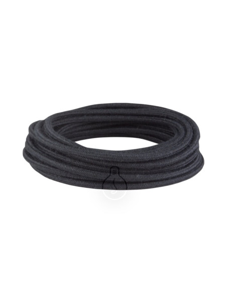 Cavo elettrico in tessuto tondo 3x0,75 juta nero
