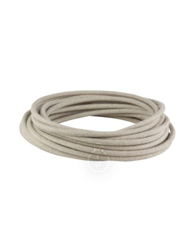 Cavo elettrico in tessuto tondo 3x0,75 canapa tufo