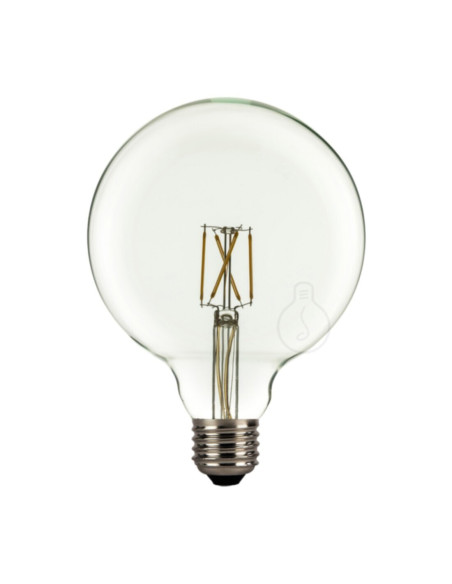 Lampadina LED E27 4W 400lm g125 2700k filamento onda verticale dimmerabile