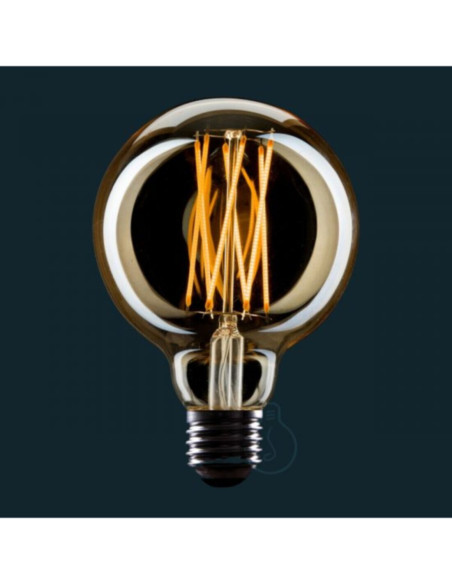 Lampada LED 220V E27 4W 130lm 2000k filamento onda verticale ambrata