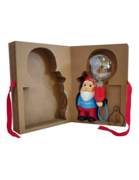 Lampada nano nino rosso/blu con lampadina chiave di violino