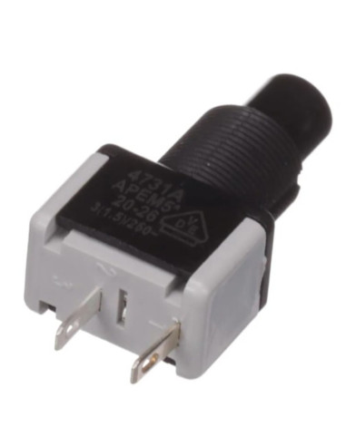 Interuttore unipolare 3A 250V on/off bottone nero