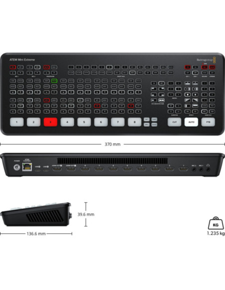 Switcher broadcast streaminig 8 ingressi HDMI + 2 mic