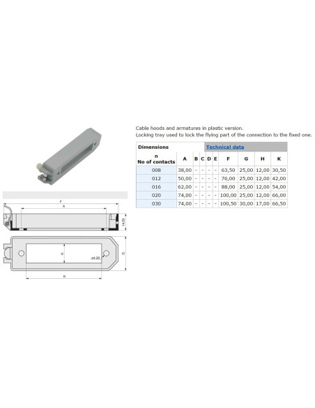 Basetta per connettore  8 poli CL8B