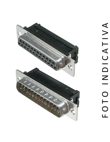 Connettore flat femmina a vaschetta 25p crimp